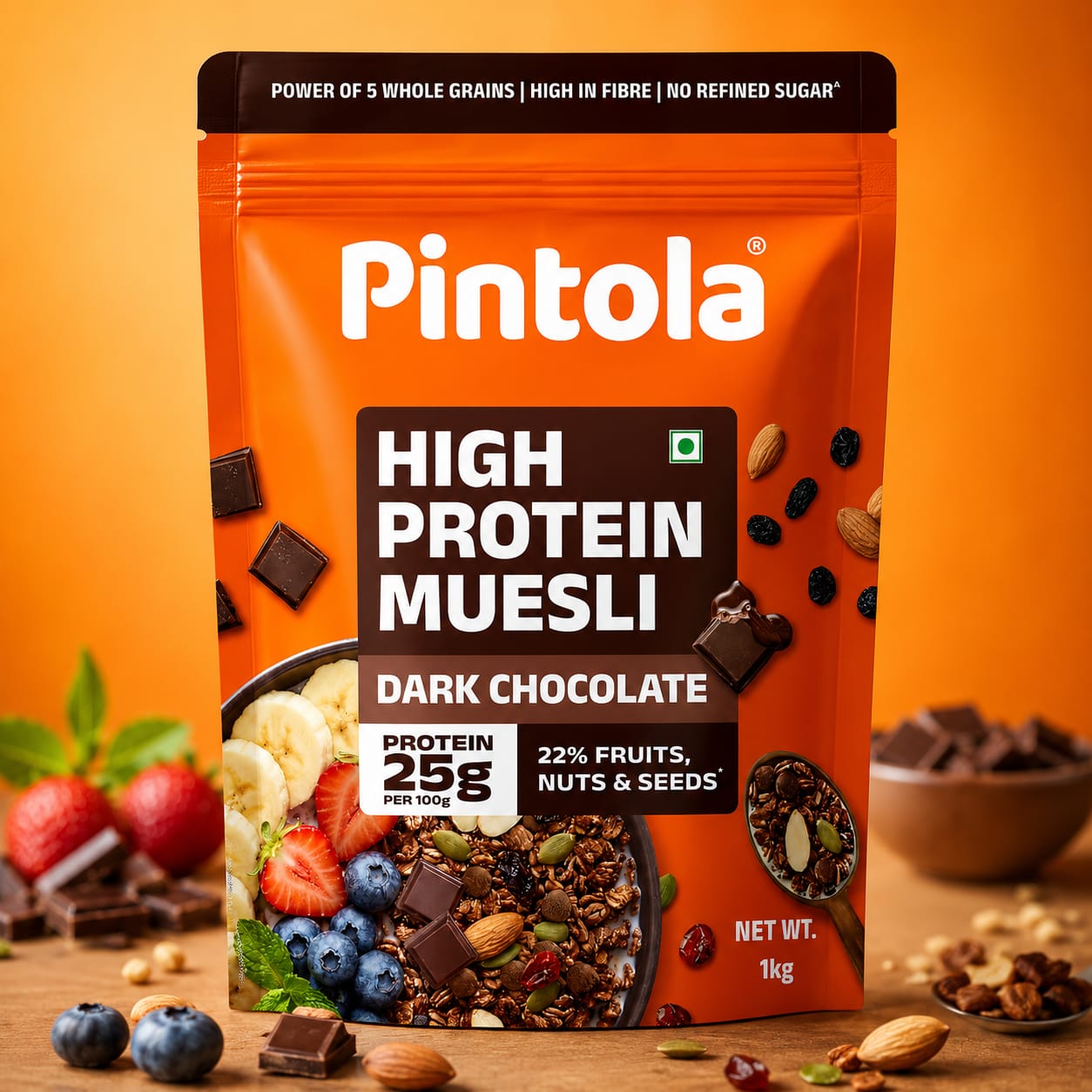 Pintola High Protein Muesli Dark Chocolate & Cranberry