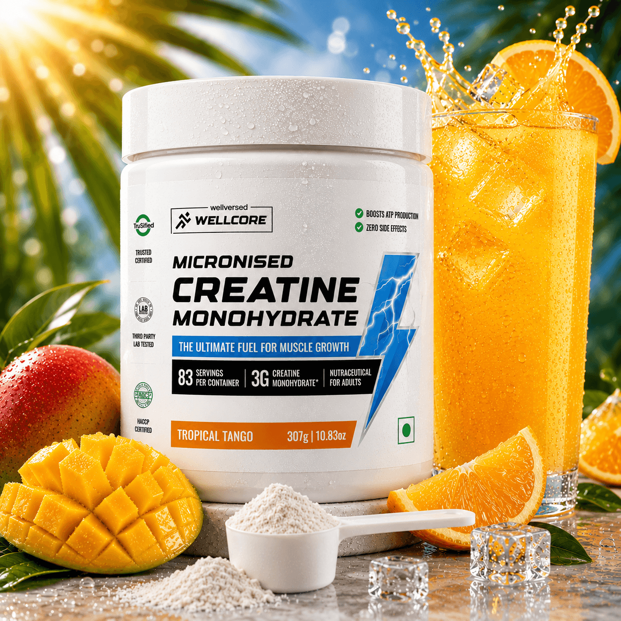 Wellcore - Pure Micronised Creatine Monohydrate (307g, 83 servings) · Tropical Tango