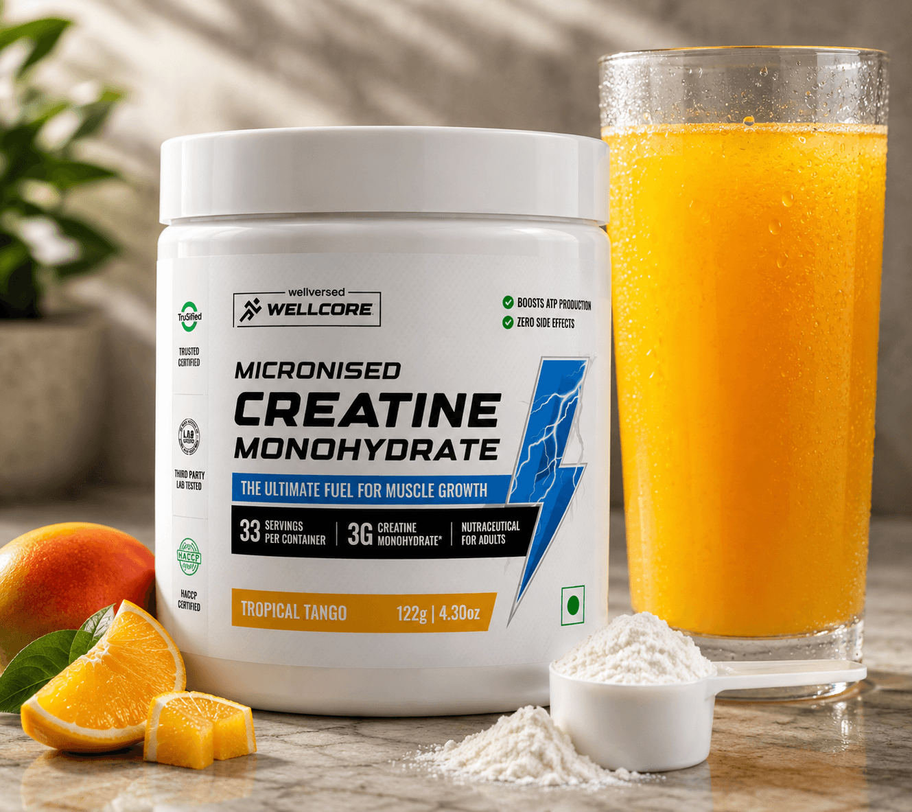 Wellcore - Pure Micronised Creatine Monohydrate (122g, 33 servings) · Tropical Tango