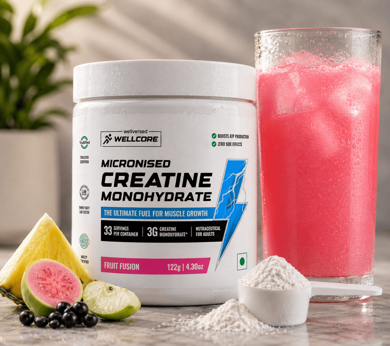 Wellcore - Pure Micronised Creatine Monohydrate (122g, 33 servings) · Fruit Fusion